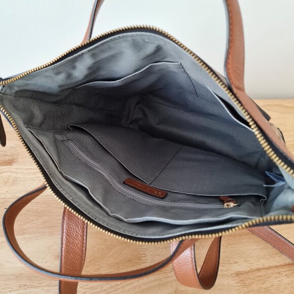 Cole Haan Leopard Cheetah Brown Convertible Backpack Leather Black Brown Beige - Picture 9 of 14